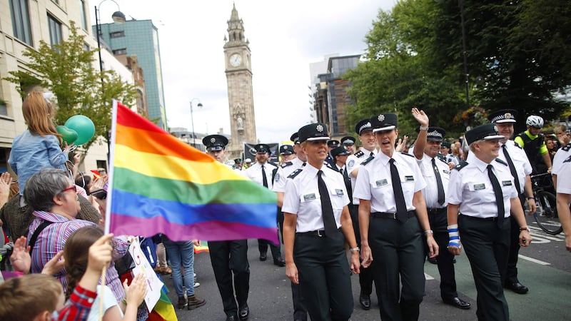 Members of the PSNI and Garda have previously worn uniform during Pride parades in Belfast (Peter Morrison/PA)