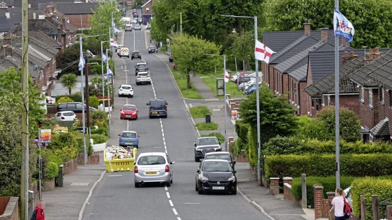 Flags have been put up in the Carnmoney Road area of Glengormley. Picture by Mal McCann. 