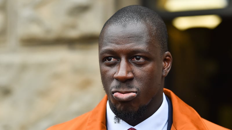 Footballer Benjamin Mendy leaving Chester Crown Court in July having been found not guilty of one count rape and one of attempted rape (Peter Powell/PA)