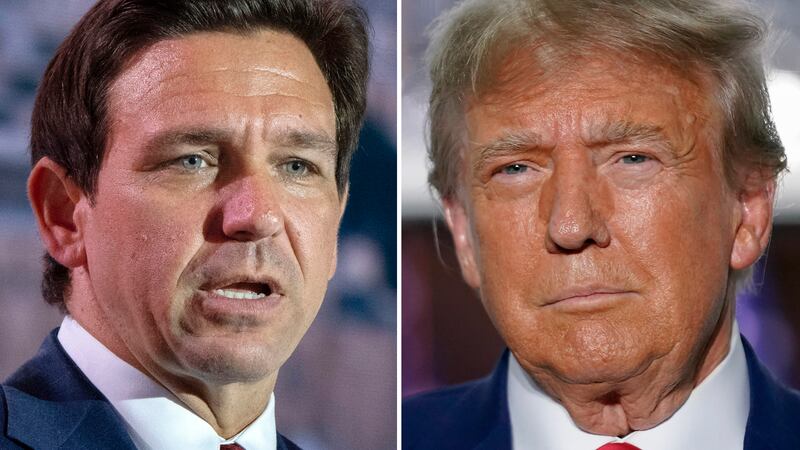 Florida governor Ron DeSantis and former president Donald Trump are reported to have held talks (AP)