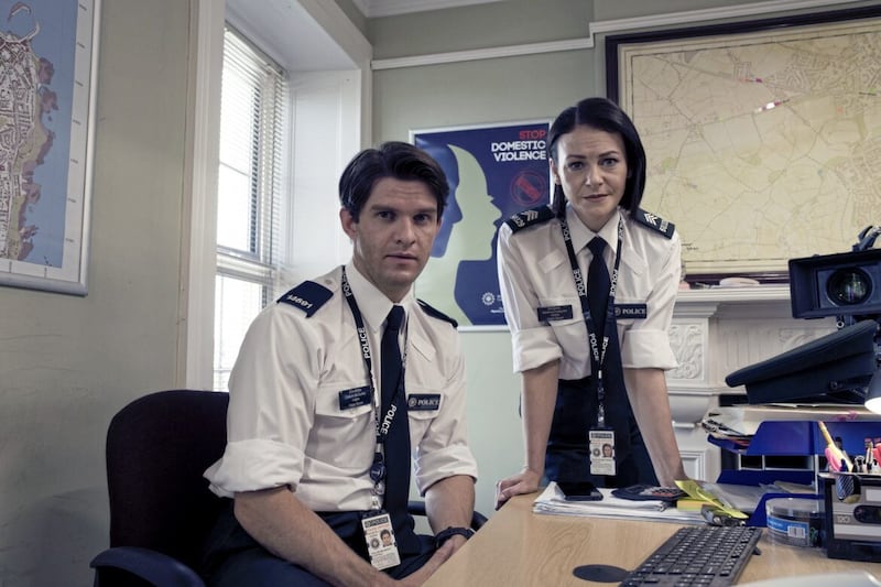 PC Callum McCarthy (Niall Wright) and Sergeant Marlene Pettigrew (Kerri Quinn). Picture by Jack McGuire 