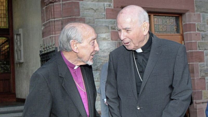 Bishop James Mehaffey&#39;s friendship with the late Bishop Edward Daly was vital during some of Derry&#39;s blackest days. Picture by Margaret McLaughlin 