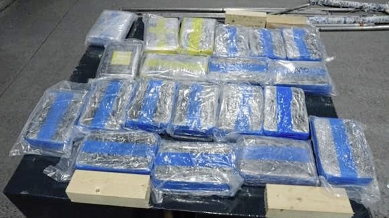 Cocaine seized at Belfast port on Monday. Picture from National Crime Agency 