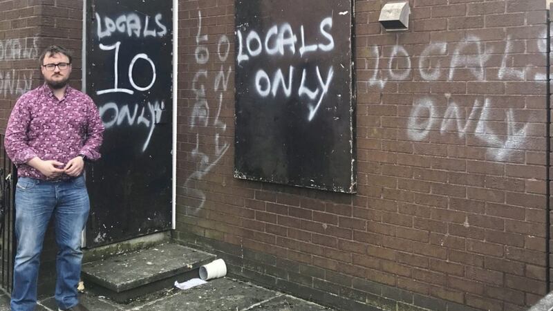 Alliance councillor Emmet McDonough Brown has condemned the graffiti 
