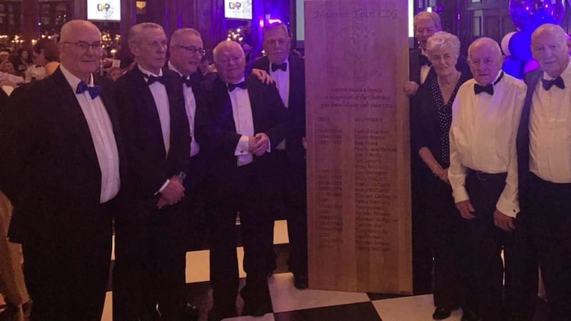 Honoured guests at the 90th anniversary celebrations of Naomh Eoin/ St John&#39;s GAC Belfast, held at the Europa Hotel in 2019. 