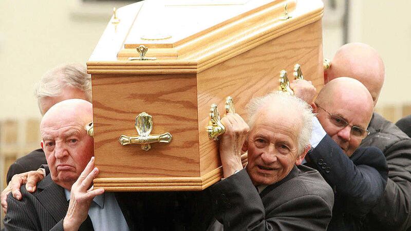 The funeral at Holy Cross Church for boxer Freddie Gilroy. Picture by Bill Smyth 