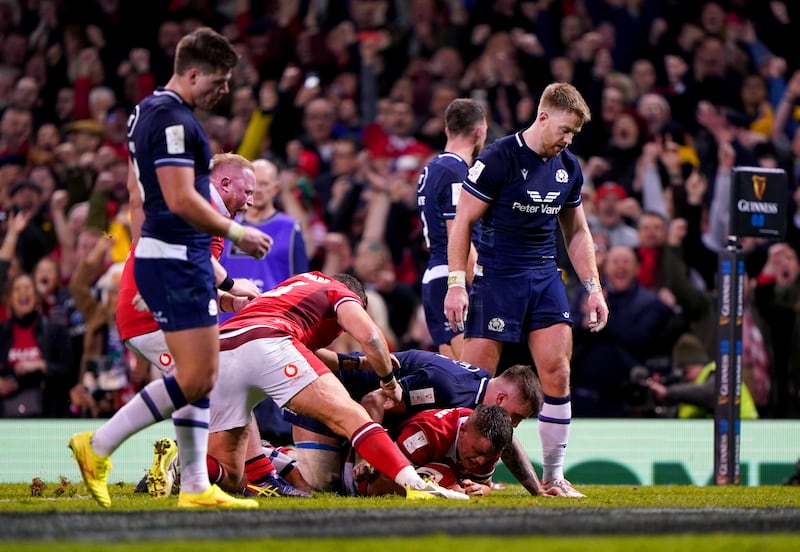 Alex Mann scores Wales’ fourth try against Six Nations opponents Scotland