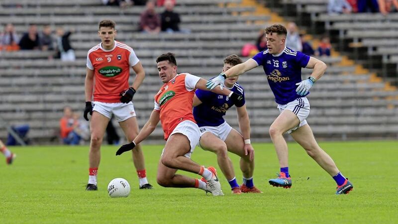 Stefan Campbell scored Armagh&#39;s final point of the game yesterday. Picture by Philip Walsh. 