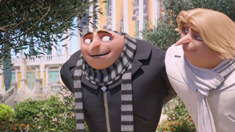 Gru (left) meets long-lost brother Dru, both voiced by Steve Carell, in Despicable Me 3