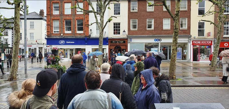 Customers queue in York for 4p fish and chips