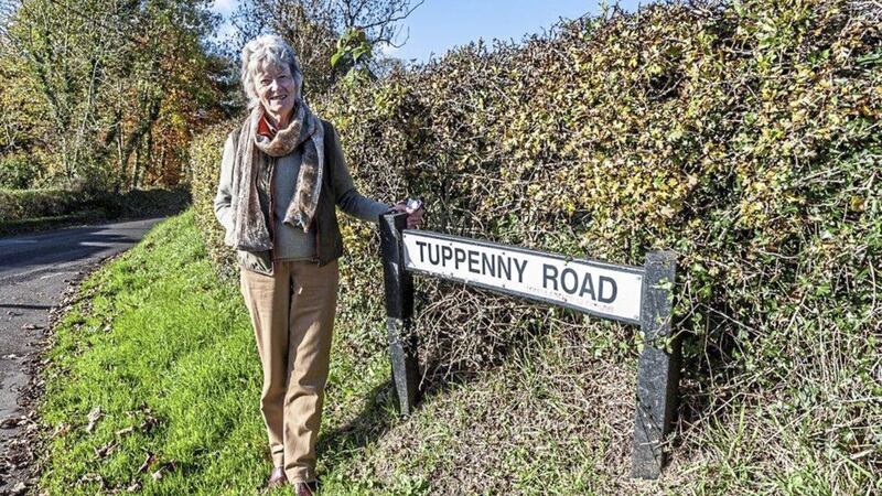 Author Margaret Cameron at Tuppenny Road, Co Antrim 