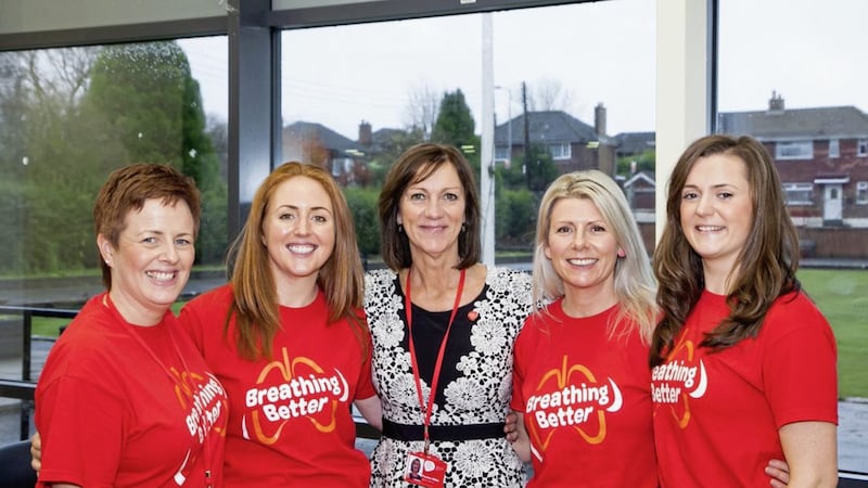 Pauline Millar, NICHS Head of Respiratory Services, with members of the Breathing Better team which help people suffering from long-term respiratory conditions 