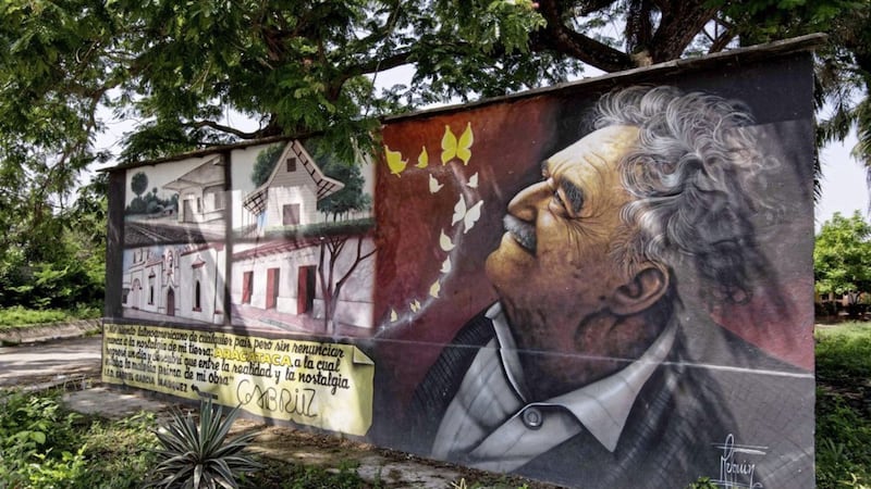 A mural celebrating Gabriel Garcia Marquez in Aracataca 