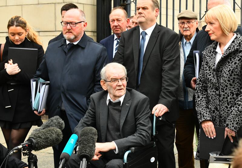 Alan Lewis - PhotopressBelfast.co.uk        12-4-2024
Speaking after the verdict at the Belfast Coroners Court, Alan Black, the sole survivor of the gun attack in which ten protestant workmen were shot dead in the Kingsmill Massacre in January 1976.
The coroner in a marathon judgement found that it was the IRA that carried out the sectarian massacre despite them never claiming responsiblity. 
Karen Armstrong, whose brothe John McConville died, and Mr Black, speaking outside court on behalf of the bereaved families, called for a full public inquiry.