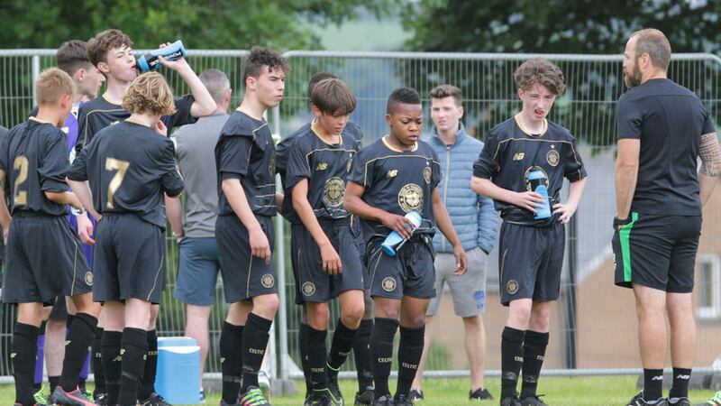 Celtic's Karamoko Dembele playing for their U14 team against Finn Harps at the Foyle Cup in Derry earlier this year <br />Picture by Margaret McLaughlin