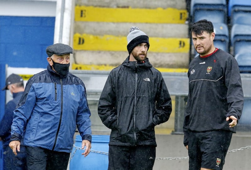 Conor Laverty guided the Down U20s to the Ulster title alongside Sean Boylan (left) and Marty Clarke 