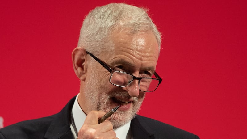 The Labour leader wrote a message in his glasses telling people to register to vote.