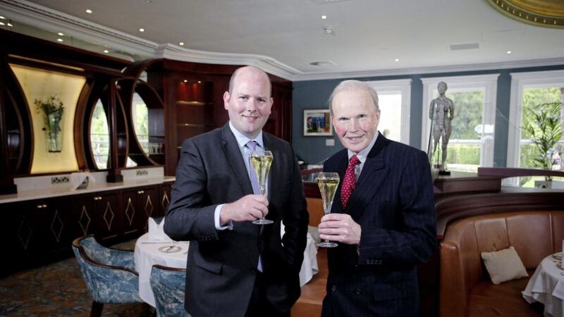 Garrett Power, general manager of the Culloden Estate and Spa is pictured with Edward Carson, chairman of Hastings Hotels following a &pound;750,000 investment at the five-star hotel 