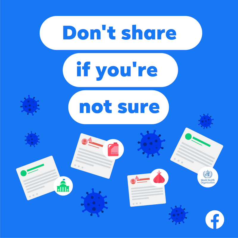 The ads also warn people not to share content if they are not sure how true it is 