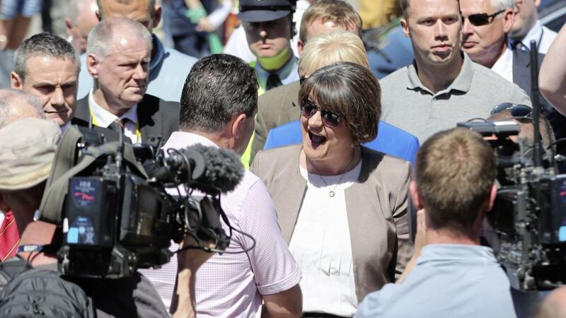 Arlene Foster at the Ulster final between Fermanagh and Donegal in Clones, Co Monaghan. Picture by Niall Carson/PA Wire 