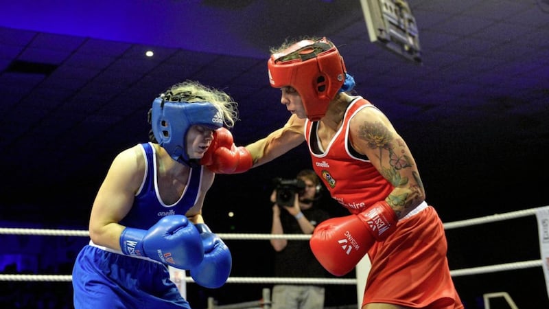 Carly McNaul came through a tough fight with Ryston&#39;s Niamh Earley at the National Stadium on Saturday night. Pictures by Mark Marlow 