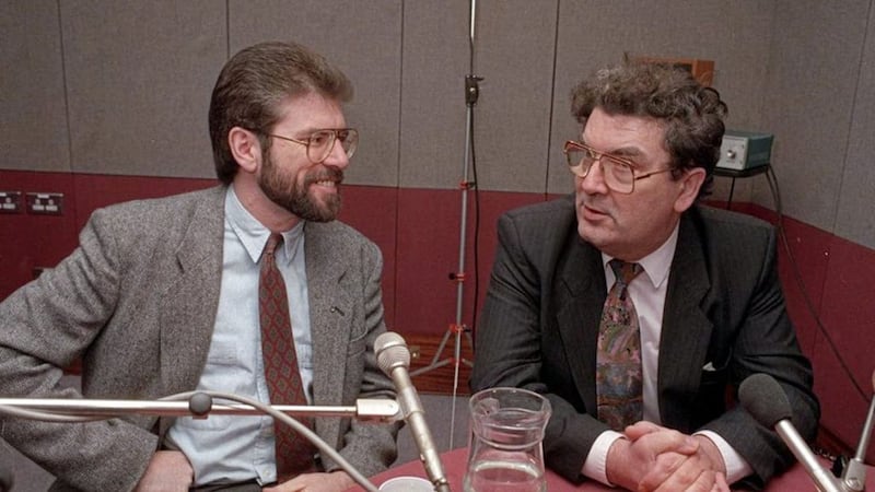 Unionists were unhappy at talks between Gerry Adams and John Hume  