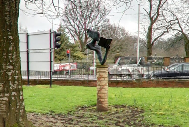 The stolen sculpture was created as part of a cross-community project celebrating diversity in the Lower Ormeau area. Picture: Google Maps