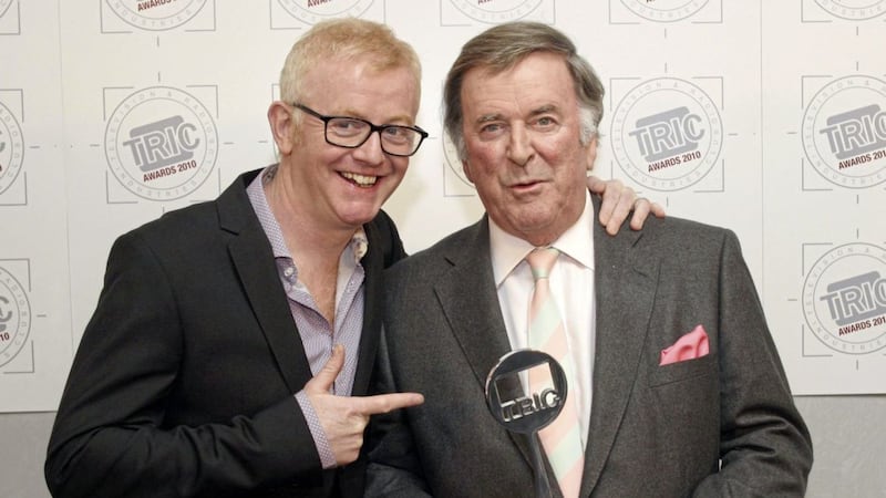 Chris Evans, left, took over from Terry Wogan, right, as presenter of the Radio 2 breakfast show after the Irish BBC presenter retired 