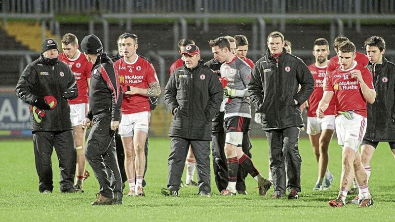 Monaghan left Tyrone disconsolate by winning 1-13 to 0-9 when they went to Healy Park two years ago. Pic Seamus Loughran 