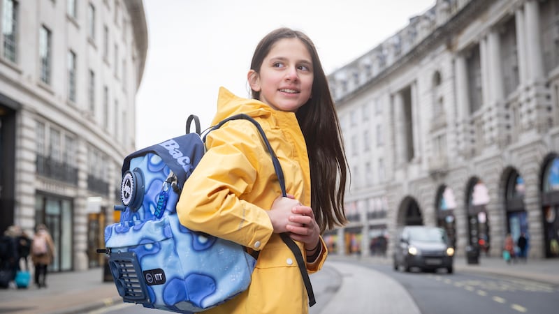 Eleanor Woods wants to change the world with her Breathe Better Backpack and looks up to young activist Greta Thunberg.