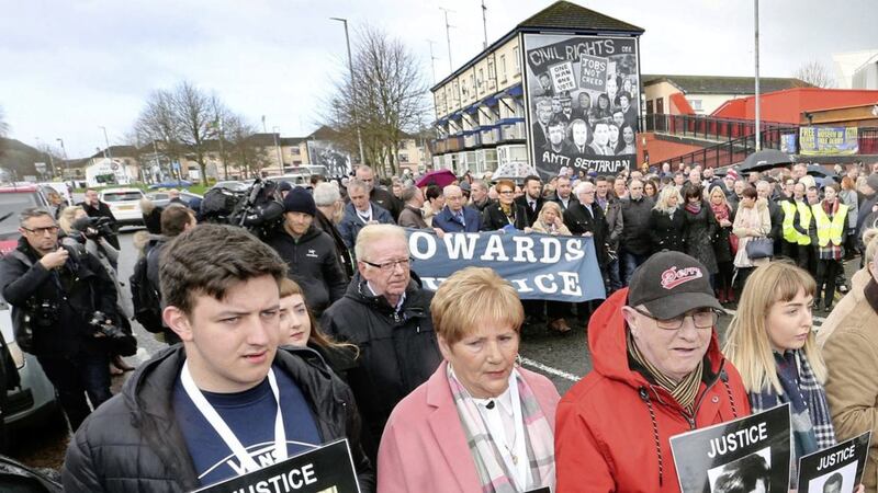 The Bloody Sunday families march with the people of Derry from the Bogside to the City Hotel. Picture by Margaret McLaughlin 