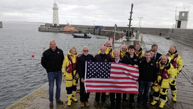 The lifeboat crew's tribute to John and Sally Sue Bradley following their donation