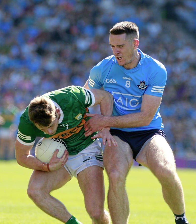 Dublin&#39;s Brian Fenton challenges Kerry&#39;s Gavin White during last year&#39;s All-Ireland SFC semi-final. Pic Philip Walsh 