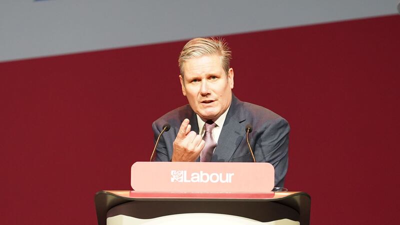 Labour Party leader Sir Keir Starmer addresses the Labour Party Women’s Conference 2023 in Liverpool (Stefan Rousseau/PA)