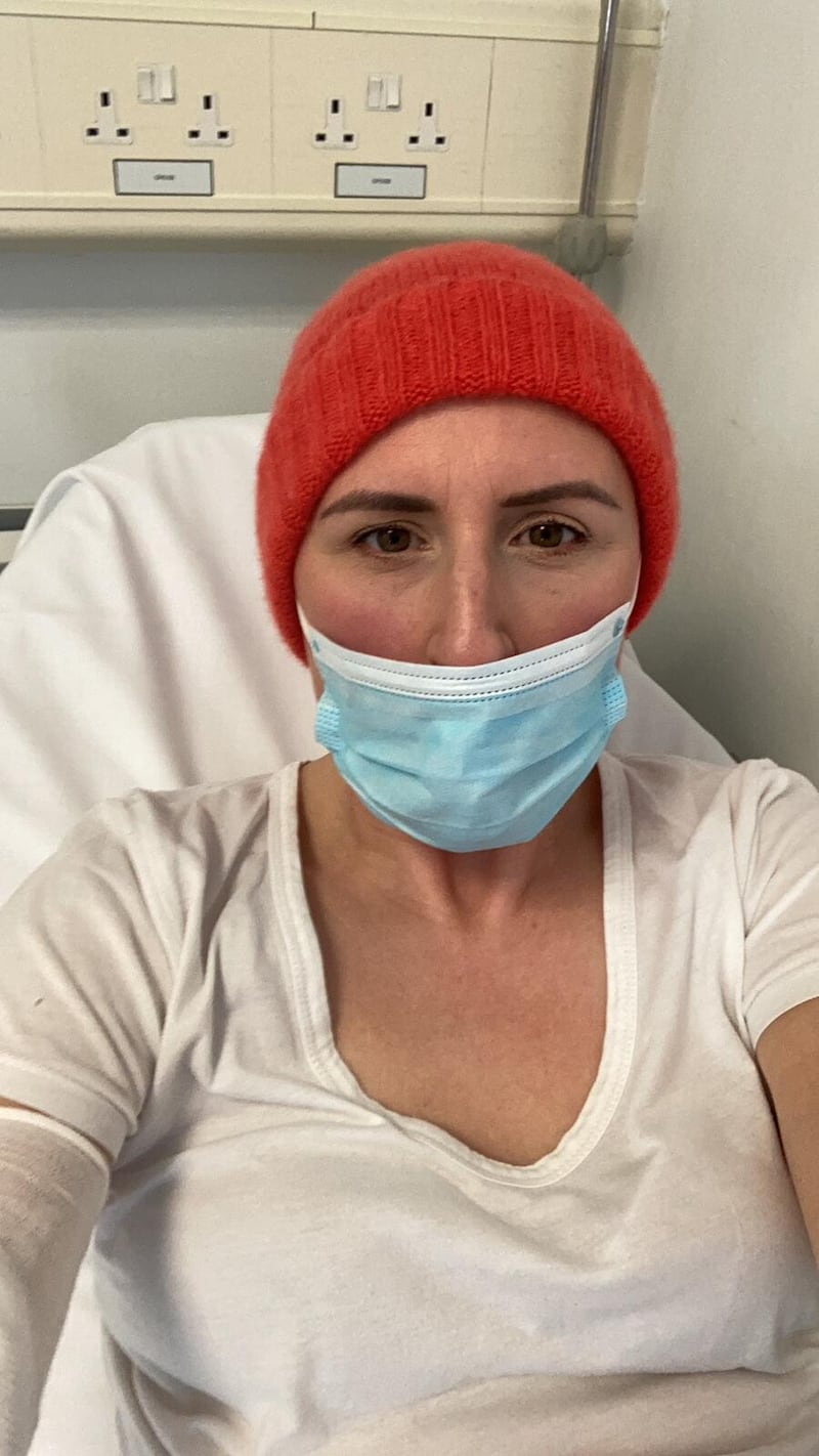 Amanda Steele pictured during her treatment for cancer.