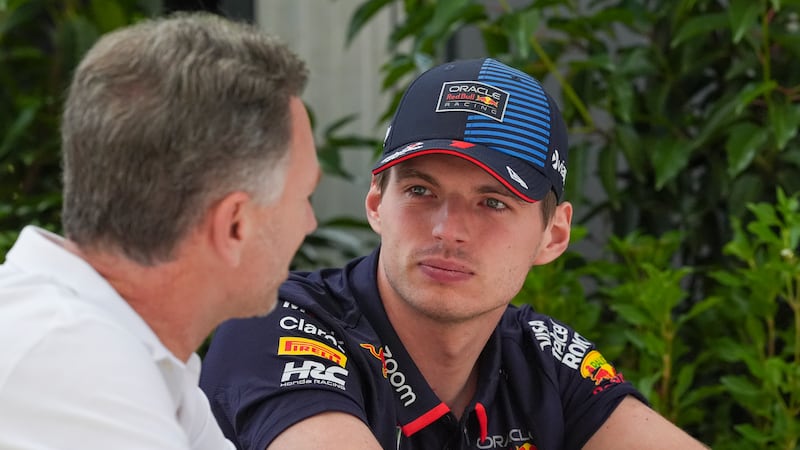Max Verstappen, right with Red Bull team principal Christian Horner (AP Photo/Asanka Brendon Ratnayake)