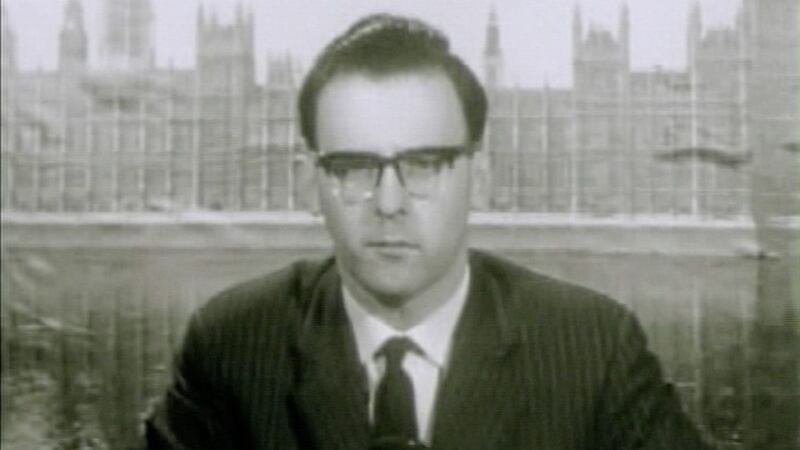 William McGookin presenting a general election preview programme in 1964. Picture from UTV Archive  