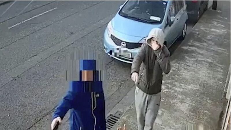 CCTV footage has emerged showing a tourist being robbed at gunpoint near one of Ireland&rsquo;s most-visited attractions, the Guinness Storehouse. Picture: RTE 