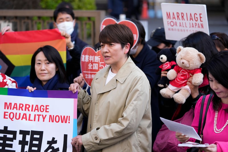 The court expressed hope for the parliament to enact a law for same-sex marriage (Hiro Komae/AP)