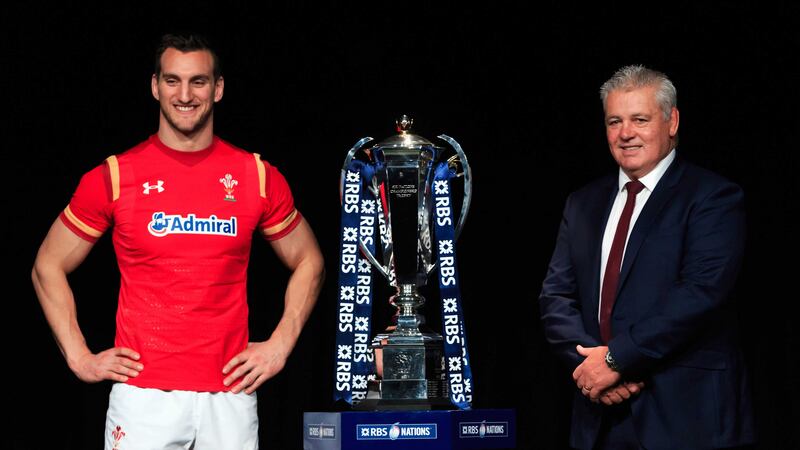Wales captain Sam Warburton and head coach Warren Gatland pose with the trophy during the launch of the RBS Six Nations at the Hurlingham Club in London on Wednesday<br />Picture by PA&nbsp;