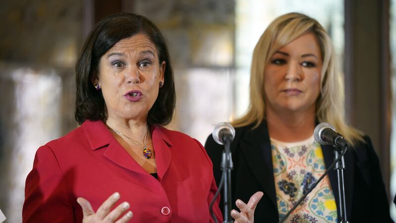 Sinn Fein party leader Mary Lou McDonald and vice president Michelle O’Neill (PA)