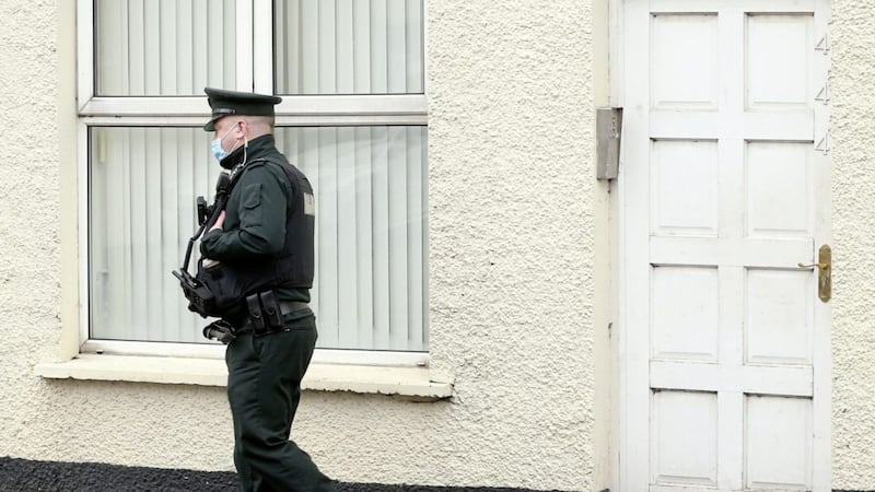 The young woman was found at a flat complex in the Dromore Street area of Ballynahinch. Picture by Mal McCann 