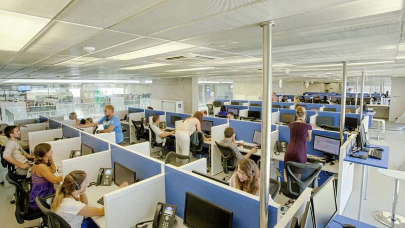 Library photo of the Teleperformance contact centre in Bangor. 