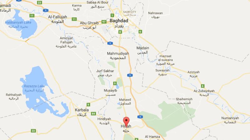 Hilla is 60 kilometres south of Baghdad&nbsp;