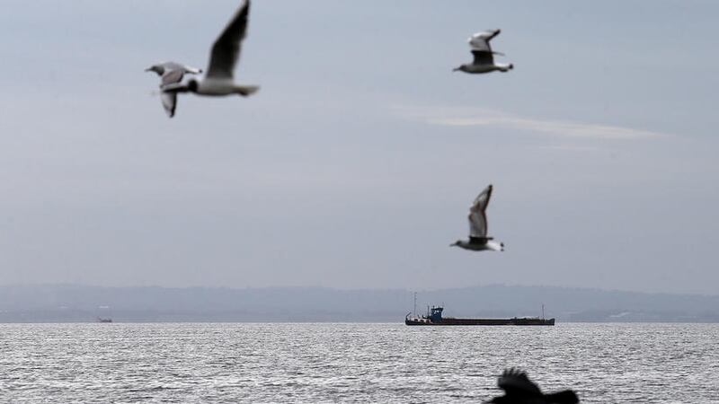 Boats dredging sand on Lough Neagh  Pict: Mal McCann 
