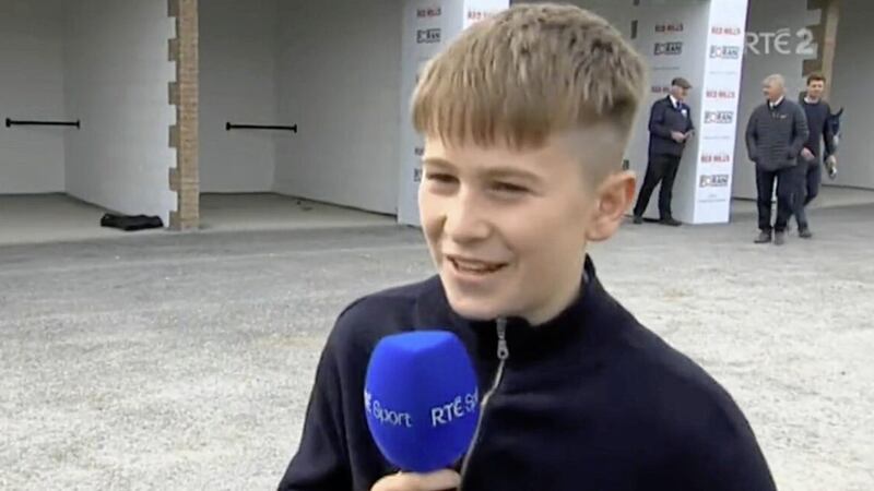 Jack de Bromhead (13) being interviewed by RT&Eacute; in April this year 