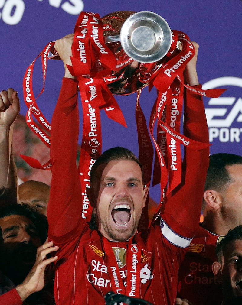 Henderson captained Liverpool to Premier League success in 2020