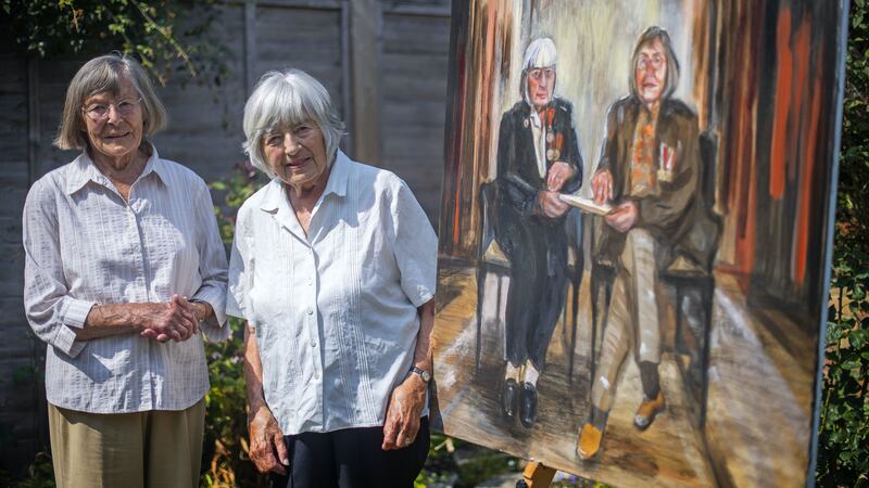 A portrait has been unveiled of Patricia and Jean Owtram.