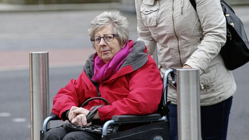 Former Bawnmore Children&#39;s Home worker Ruth Colvin pictured at Belfast Crown Court where she is on trial on child cruelty charges. Picture By Hugh Russell 