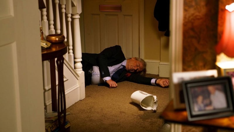 Who pushed Ken Barlow down the stairs?